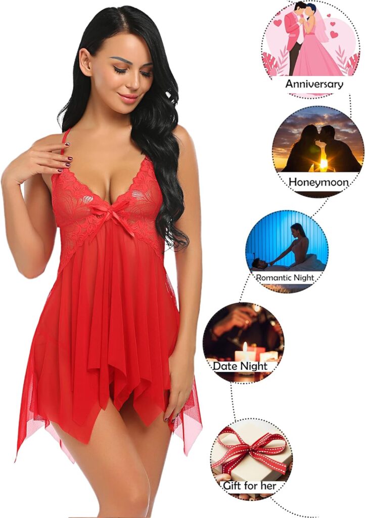 Avidlove Lingerie for Women Lace Babydoll Sleepwear Boudoir Outfits Plus Size Langeray XS-5XL