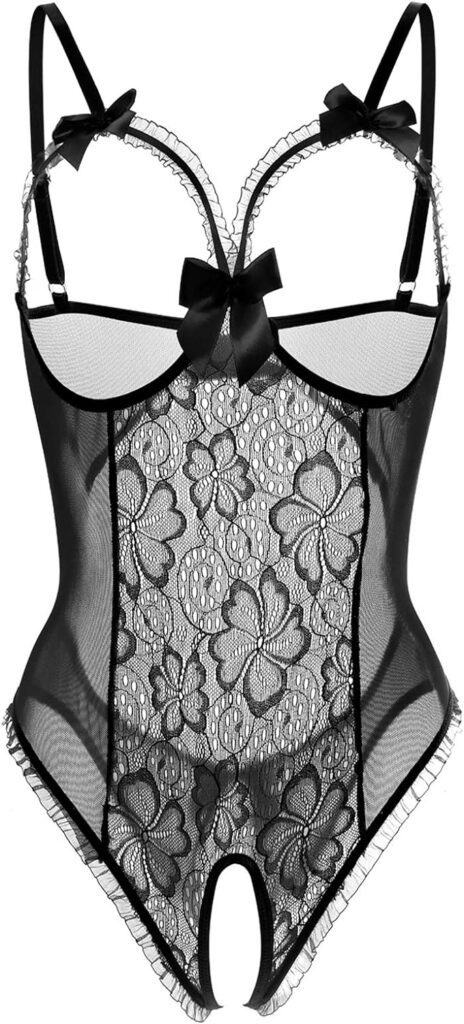 Lingerie for Women Sexy Teddy One-Piece Lace Babydoll Bodysuit Nightie Plus Size