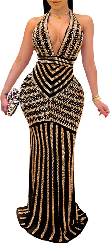 PORRCEY Womens Sexy Rhinestone Sleeveless Night Club Dress Party Clubwear for Women